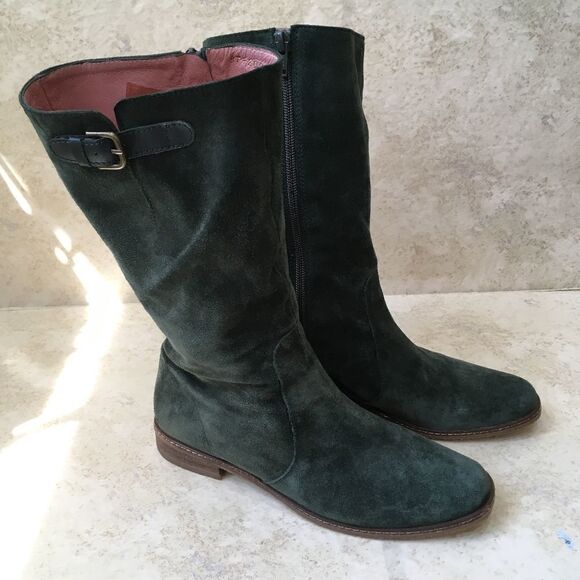 ANDRE ASSOUS GREEN SUEDE LEATHER BOOTS - Picture 1 of 9